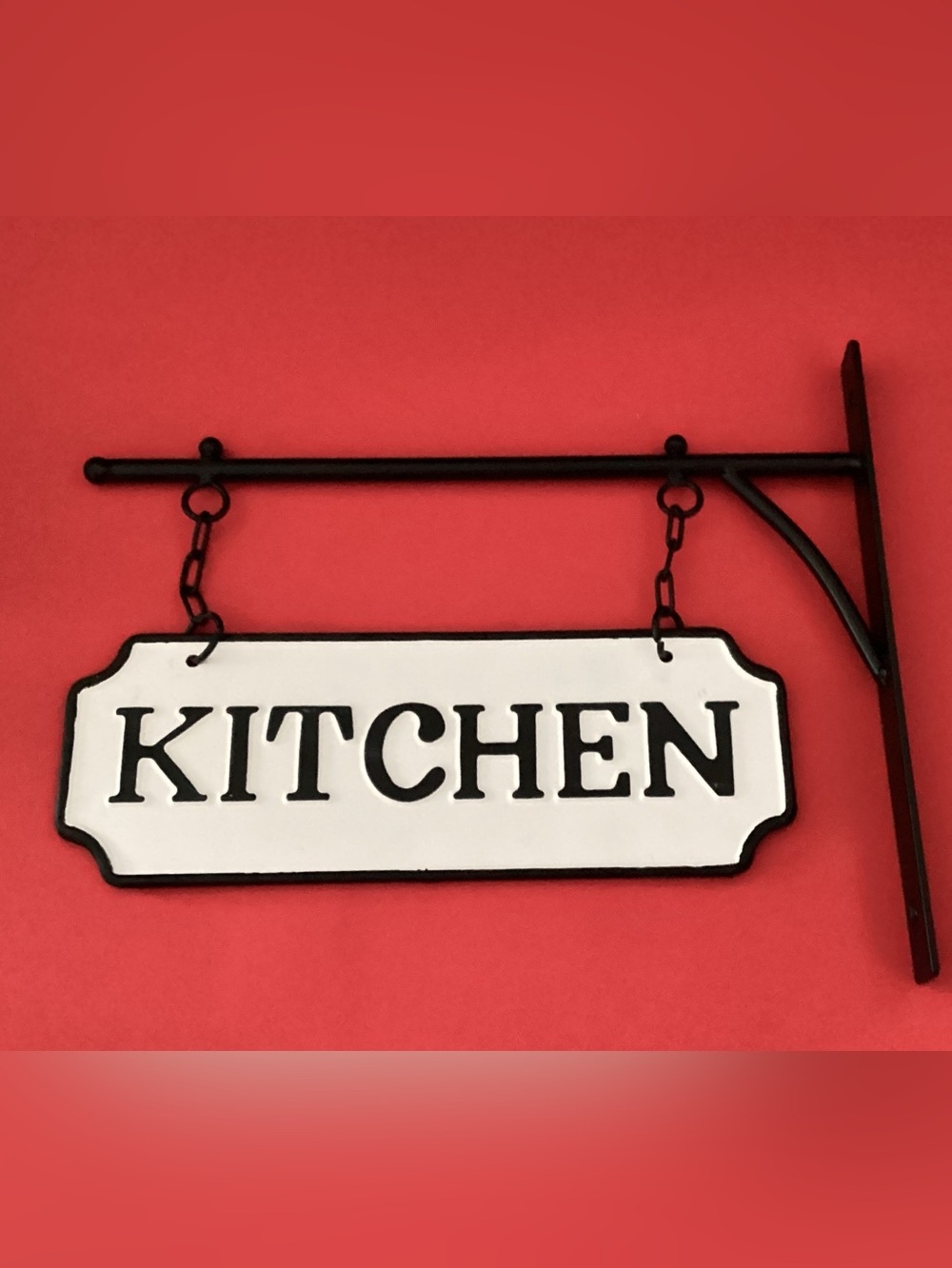 Metal kitchen bracket sign